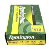 Box of 12 Ga. 2.75" Remington rifled slugs,