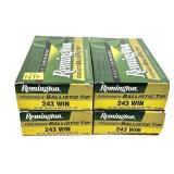 x4- Boxes of .243 WIN 90-grain Nosler ballistic