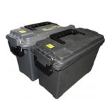 Lot: 2 Plastic ammo cans