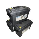 Lot: 3 Plastic ammo cans