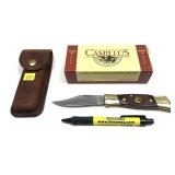 Camillus 1- Blade Folding Knife with leather