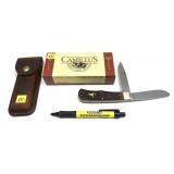 Camillus 2- Blade Folding Knife with leather