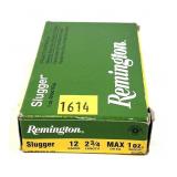 Box of 12 Ga. 2.75" Remington rifled slugs,