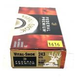 Box of .243 WIN 95-grain Nosler ballistic tip