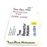 Box of 7mm REM Mag. 150-grain Remington PSP