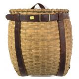 Bentwood backpack pack basket with leather straps,