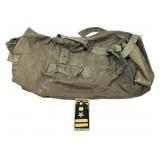 Lot, green military bag and pair of U.S military