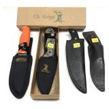Lot: 4- Assorted Hunting Knives with sheaths