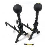 Pair of andirons, 20" H -LOCAL PICK UP ONLY