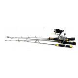 Lot, 4 assorted ice fishing rods, 2 with reels