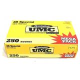 Lot of 250 rounds .38 SPL 130-grain MC Remington