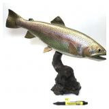 Trout Decoy on molded base, 18" L. x 14.5 H.