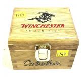 Wooden Winchester box of .22 LR hollow point