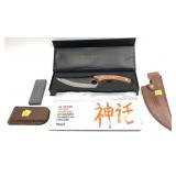 Huusk Japan Stainless steel knife with leather