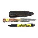 Custom Damascus steel blade dagger with embossed