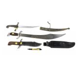 Lot: Decorative Sword , Hunting knife in leather