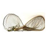 Lot, 2 landing nets: wooden and aluminum