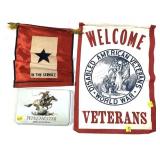 Lot, WWII service banner, Welcome WW Veterans