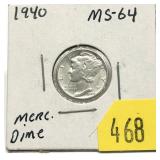 1940 Mercury dime