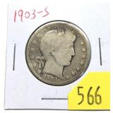 1903-S Barber half dollar