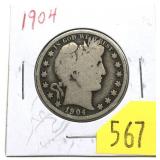 1904 Barber half dollar
