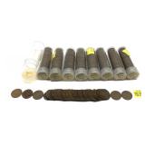 x9- Mixed date rolls of wheat cents -x9 rolls -