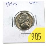 1941-S Jefferson nickel, Unc.