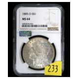 1885-O Morgan dollar NGC slab certified MS-64