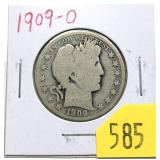 1909-O Barber half dollar