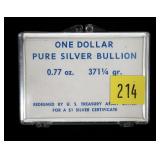 One Dollar Pure Silver Bullion 0.77 oz. 371 1/4 Gr