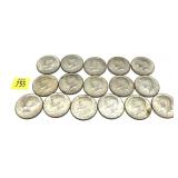 x16- Kennedy half dollars, 40% silver -x16 half