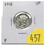 1918 Mercury dime