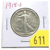 1918-S Walking Liberty half dollar