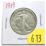 1919 Walking Liberty half dollar