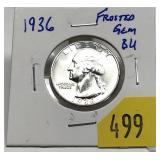 1936 Washington quarter, BU