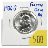 1936-S Washington quarter, BU