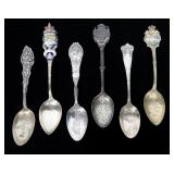 x6- Sterling Silver Souvenir Spoons -x6 spoons -