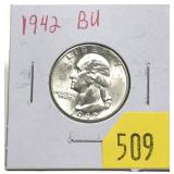 1942 Washington quarter, BU