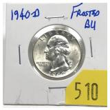 1940-D Washington quarter, BU