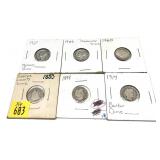 x6- Dimes: 1853-1960 -x6 dimes - Sold by the