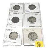 x6- Quarters: 1904-1928-D -x6 quarters -Sold by