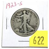 1923-S Walking Liberty half dollar