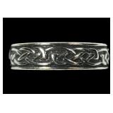 Sterling silver Celtic Knot band design ring,