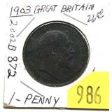 1903 British 1 penny