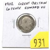 1902 British 6 pence