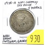 1934A German 5 mark