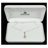 Sterling silver rose gold vermeil pendant and 18"