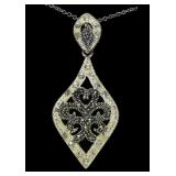 Sterling silver 18" chain and crystal pendant