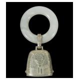 Vintage sterling silver teething ring, dated