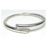 Sterling silver hinged bangle bracelet with